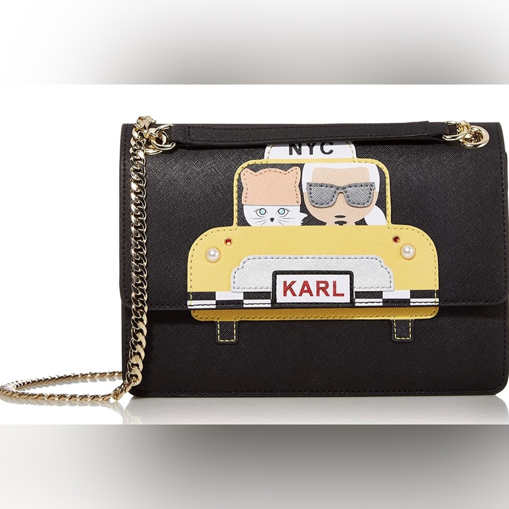 New Karl Lagerfeld Paris Maybelle Novelty Flap Shoulder Bag